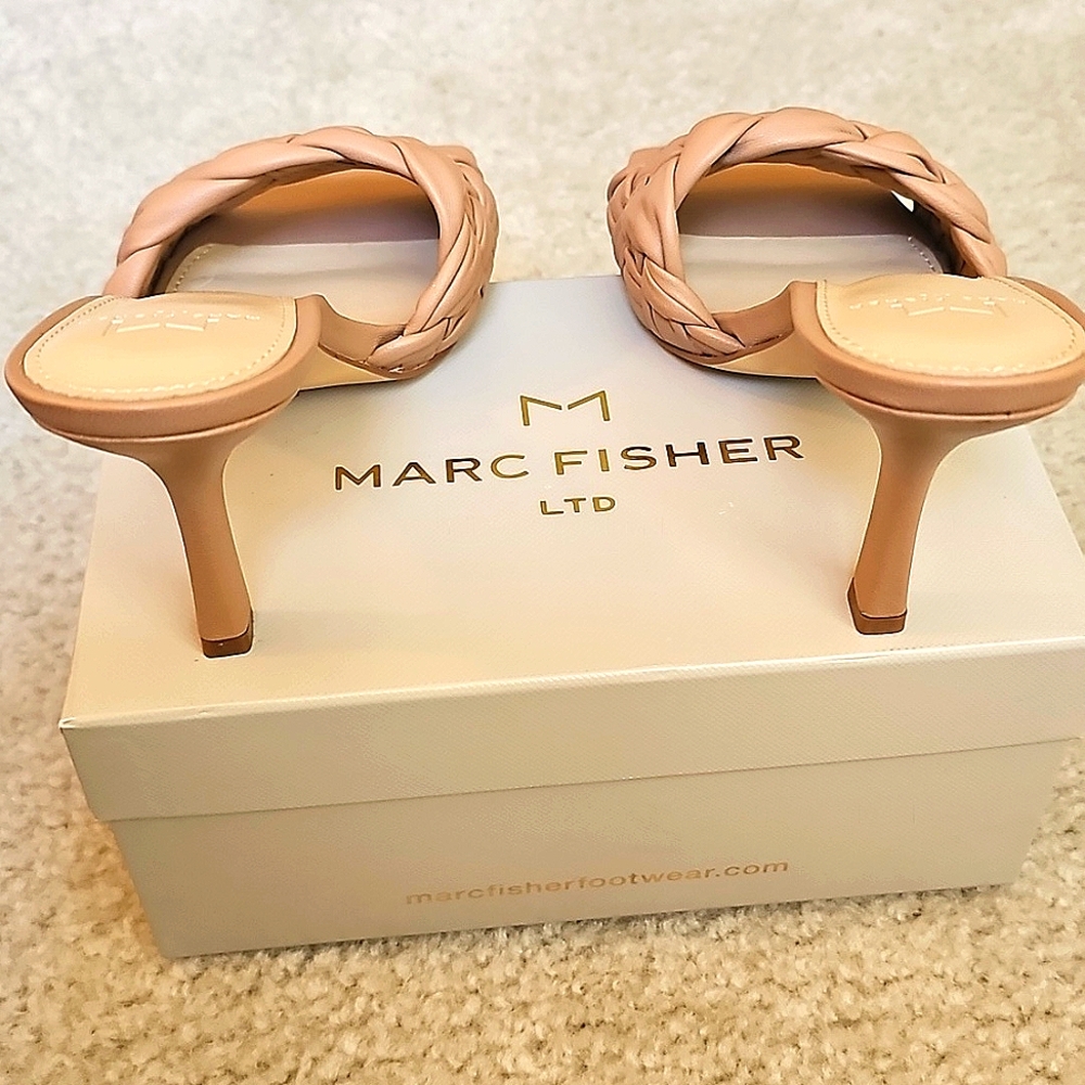 Marc Fisher Tan Braided Leather Sandals Brand New In Box - Picture 4 of 4